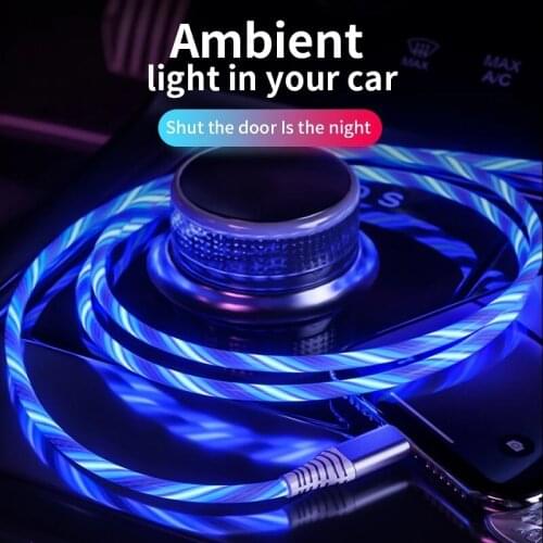 Glowing Cable Mobile Phone Charging Cables LED light Micro USB Type C Charger For Samsung Xiaomi iPhone Charge Wire Cord