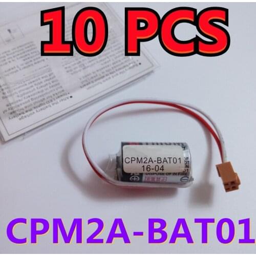Fresh Date) 10PCS Original CPM2A-BAT01 3.6V 1000mAh CJ1 CQM1H NS7 PLC Industrial Lithium Battery with brown plug for OMRON ER3V
