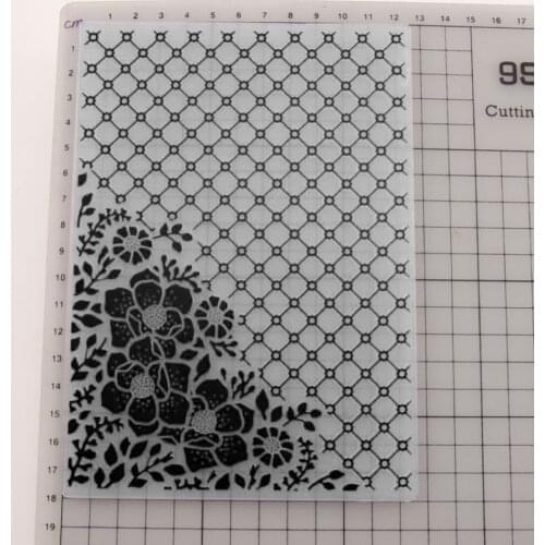 Flower Leaf Embossing Folders Grid Background DIY Making Paper Cards Craft Stencil Scrapbook Template Plastic Transparent Stamp