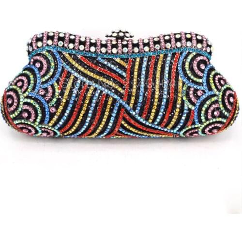 Woman Evening bag Women Multicolor Clutch bags Luxury Ladies Crystal Day Clutch Wallet Wedding Purse Party Banquet Q81