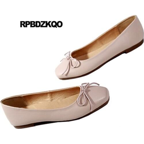 Slip On Square Toe Fashion Flats Pink Red Chinese Wedding Shoes Designer Bowtie China Japanese Patent Leather Women Bow Wine