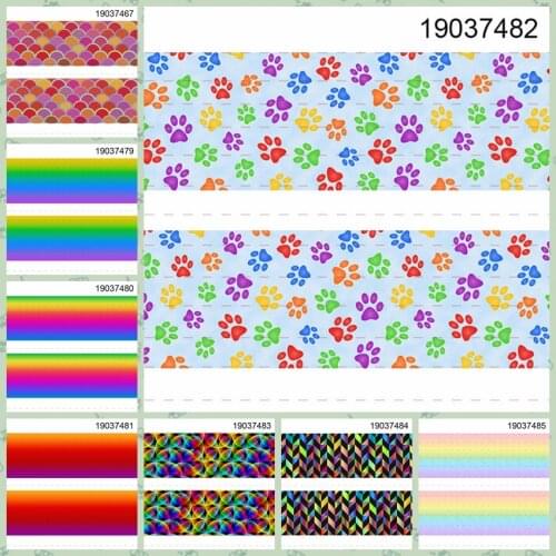10yards -different sizes -ribbon Gradation color pattern printed Grosgrain ribbon 19037467