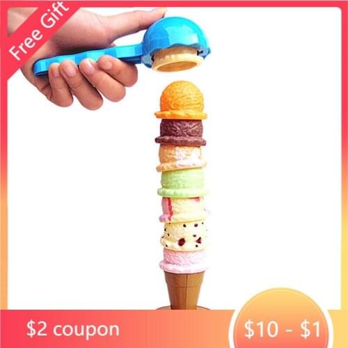 16pcs Ice Cream Stack Up Play Tower Educational Toys Kids Cute Simulation Food Toy Children Ice Cream Pretend Play