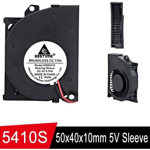 2PCS Gdstime 5V DC 50mm x 40mm x 10mm 5410s 2Pin Brushless Centrifugal Blower Fan Cooling Cooler