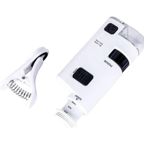 2021 New 80-120X Microscope With Phone Clip LED Lamp Magnifier Loup Textile Microscopes