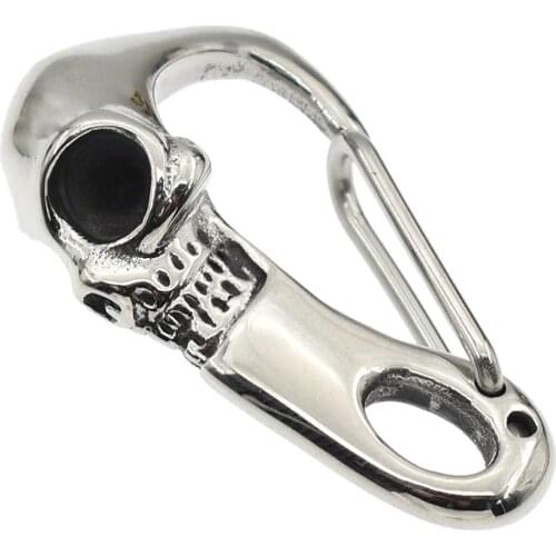 2019 Halloween Skeleton Key Chains Titanium Steel Shrimp Buckle Key Ring Skull Carabiner Wallet Key Hook For Men Women Gift