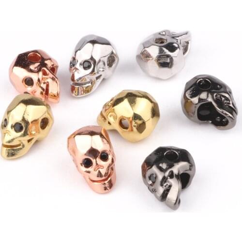 3pcs/lots 6*11 mm Wholesale White CZ Grimace Beads for Jewelry Making DIY Copper Spacer Beads fit Bracelet Jewelry Accessories