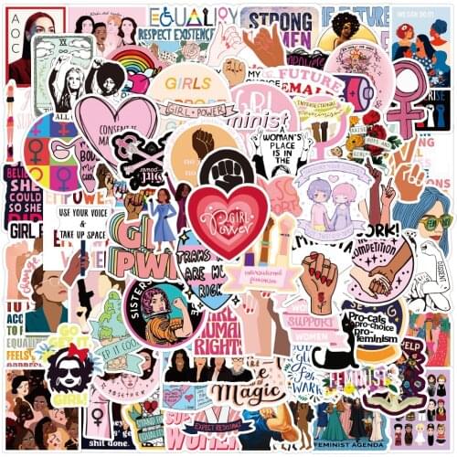 50/100Pcs Cartoon Sexy Feminist Forced Girl Stickers for Motorcycle Mobile Phone Laptop Bicycle Skateboard Sticker Styling Decal