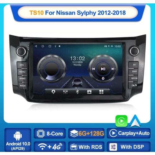 MEKEDE For Nissan Sylphy Sentra Pulsar 2012-2018 Android 10.0 Car Raido Multimedia DVD Player GPS Navigation with Button WIFI