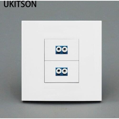White Color Dual LC Wall Outlet 2 Ports Optical Fiber Connector Cover 86mm