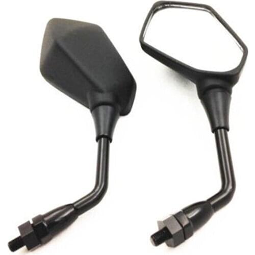 Black Pentagon Side Rear View Mirrors Motorcycle For Kawasaki Z1000 750 ZRX1100 1200 Zephyr 1100 750 ER6B ER-6N
