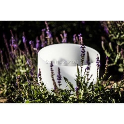 10'' E plexus chakra frosted quartz crystal healing singing bowl with free suede and o ring