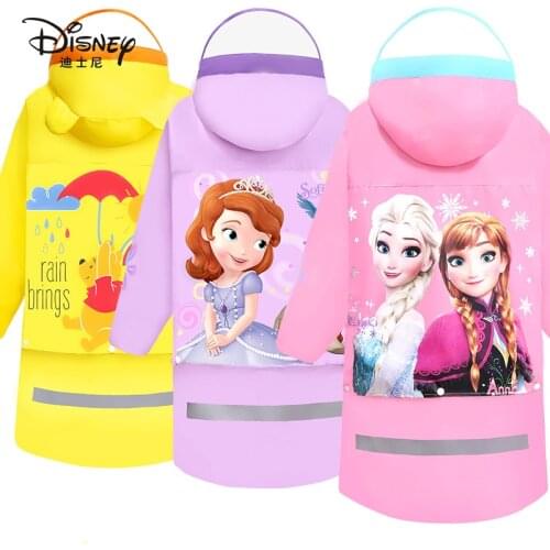 Disney children raincoat Elsa princess raincoat Oxford cloth zipper raincoat baby raincoat environmental protection