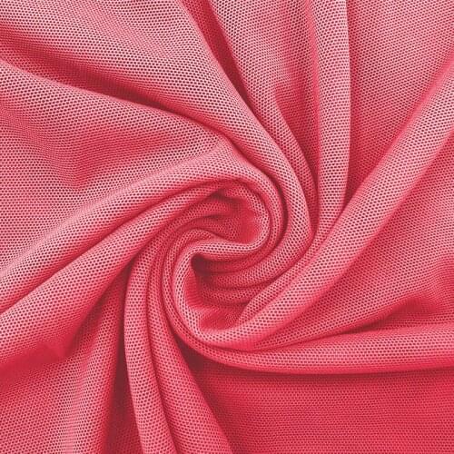 Coral elastic force Mesh fabric Nylon Spandex 4 way stretch for stage costumes party dress garment