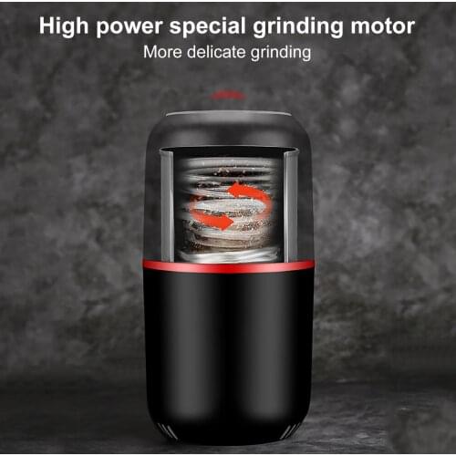 Electric Small Portable Coffee Grinder Seasoning Chinese Medicine Whole Grains Can Be Ground No Dead Ends Crushing with Brush