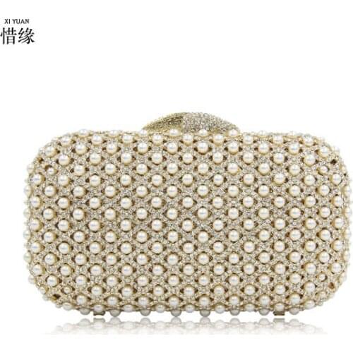 XIYUAN BRAND Women gold Crystal diamond Clutch Evening Bag Wedding Party Cocktail wallet Rhinestone Metal silver Handbag Purse
