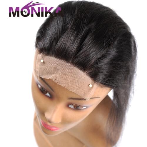 Monika 4x4 Closures Brazilian Straight Closure 100% Human Hair Closure Free/Middle/3 Part Top Lace Closure 22 inch Non-Remy Hair