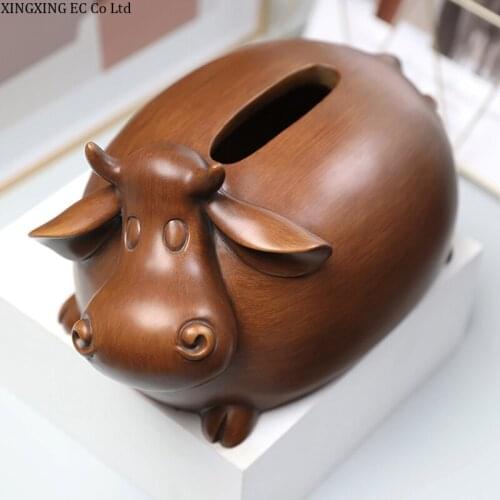 Cartoon Creative Cow Tissue Box Storage Decoration Decoration Living Room Coffee Table TV Cabinet Drawer Home Decoration