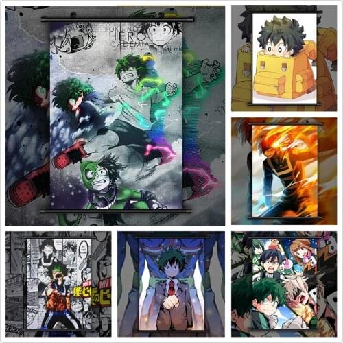 Home Decoration Wall No My Hero Academia Midoriya Artwork Painting Plastic Hanging Scrolls Modern Canvas Print Picture Poster