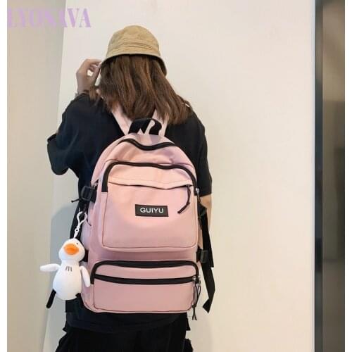 Korean New Letter Casual Cartoon Man School Harajuku Chic Ulzzang Large Capacity Ins Cute Women Backpack Travel Backpack