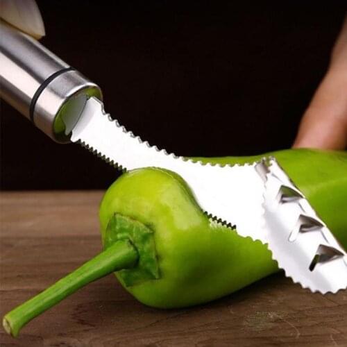 Chili Corer Jalapeno Pitter Pepper Pear Bell Twist Fruit Stoner Pit Kitchen Easy Core Seed Remover Kitchen Tools Accessories