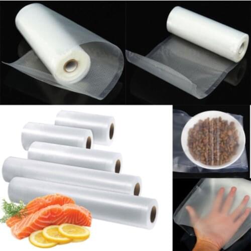 Transpare Roll Fresh-keeping Plastic Bags of Vacuum Food Saver Bag 4 Sizes Food Storage Bags with Handle Keep Fresh