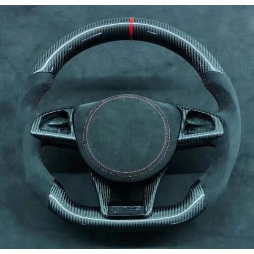 Cuatomized Carbon Fiber Sports Steering Wheel Alcantara Leather compatible for Mercedes-Benz A-Class S-Class A45 AMG 2014-2021