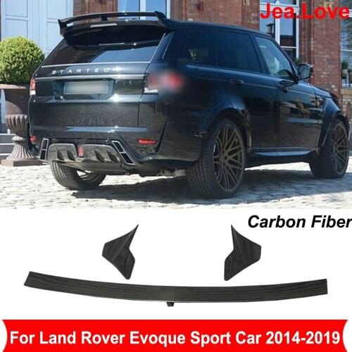 ST Style Real Carbon Fiber Rear Trunk Wing Spoiler Wing Tail Decoration For Land Rover Evoque Sport Car 2014-2019 Modification