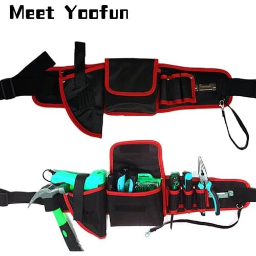 Electrician Tool Bag Multi-function Waist Pack Pouch Repair Tool Belt Bag Organizer Screwdriver Wrench Storage Holder
