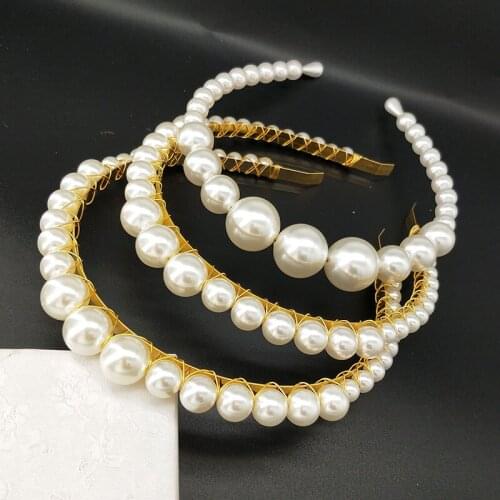 Wedding Headband Gold Large Vintage Crystal Bridal Tiaras Rhinestone Crowns Lush Bridal Hair Accessories Pearls Bridal Tiara