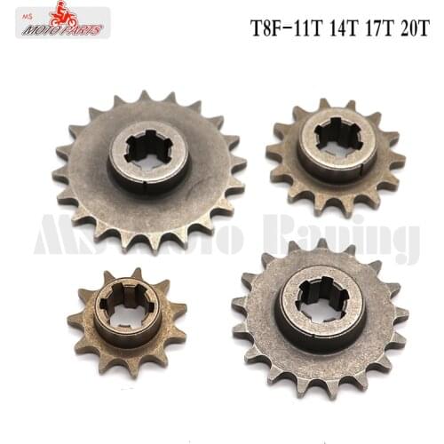 T8F 8mm 11t/14T/17T/20T Tooth Front Pinion Sprocket Chain Cog for 47cc 49cc Mini Moto Dirt Bike