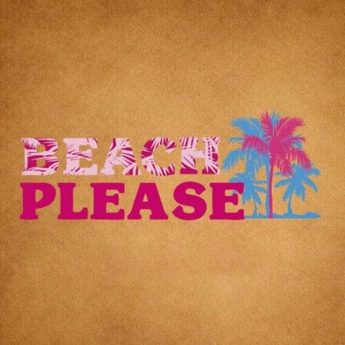 Letter printing Coconut Tree Iron On Heat Transfers Vinyl Thermal Heat Transfer Patches For Clothing DIY Stickers On Clothes