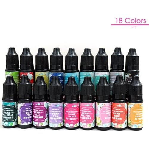 18 COLOR UV Resin Glue Crystal Curing Epoxy Resin UV Glue Solar Cure Sunlight Activated DIY Quick Drying For Jewelry Resin Gel