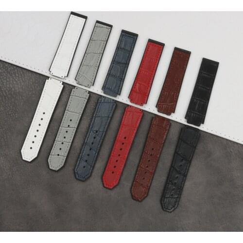 Convex Watch accessories 23*15mm 20mm buckle Leather Silicone band For Hublot Strap Neutral Men/women Watchband Belt Fusion