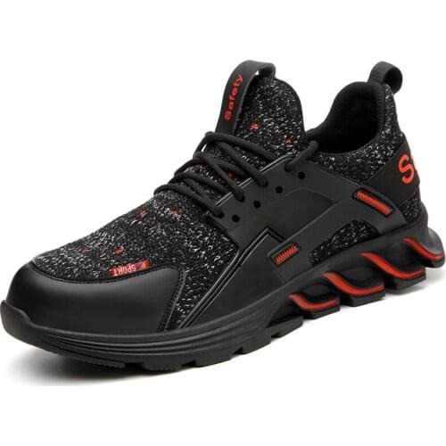 Unisex Work Safety Shoes MensBoots AIR Mesh with Steel Toe Cap Boots Indestructible Shoes Puncture-Proof Outdoor Sneakers