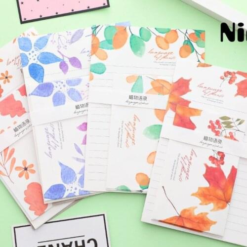 1pack Leaves 3Envelopes 6Sheets Letters set Paper Writing Envelope Letters School Students Stationery