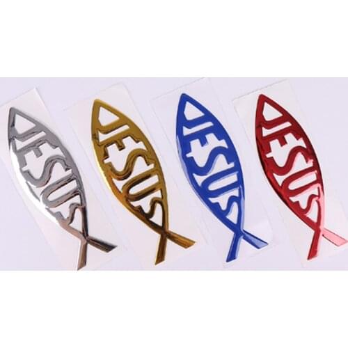10-30pcs PVC soft Car styling For Jesus Fish Symbol Logo Car motorcycle Sticker Decal Christian Car Truck Decorative Sticker