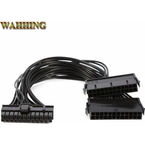 ATX Mining 30cm 24 Pin Dual PSU Power Supply Extension Cable for Computer Adaptor Cable Connector for Mining 24Pin 20+4pin