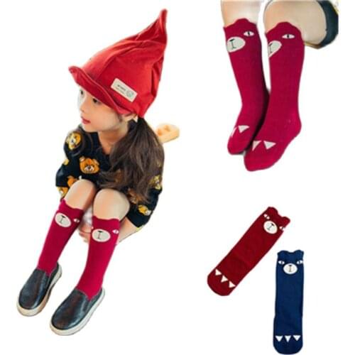 Children Cartoon Cute Sock Bear Animal Baby Cotton Knee High Leg Socks Cute Socks Boys Girls Children Socks 0-6 Years