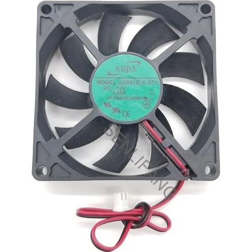For AD0812LX-D70 DC 12V 0.09A 2-wire 80x80x15mm Server Cooler Fan