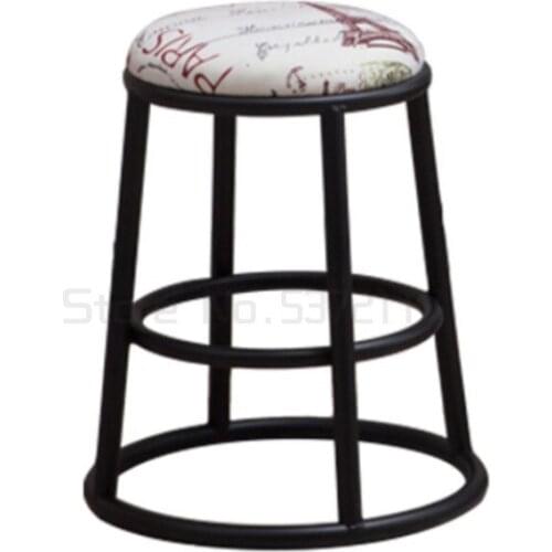 Home retro iron high foot counter bar stool mobile phone shop business hall milk tea shop bar chair