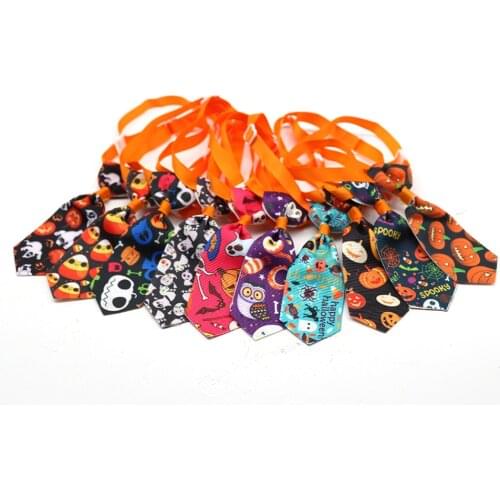 30 Pcs Pet Dog Product Halloween Style Puppy Dog Cat Necktie Pet Grooming Accessories Dog Cat Bow Tie Necktie Dog Supplier