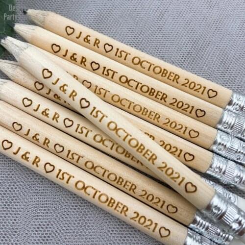 Engraved Pencil, Arts and Craft, Wooden Gifts,Personalised name and date , Wedding Favour, 5th Anniversary