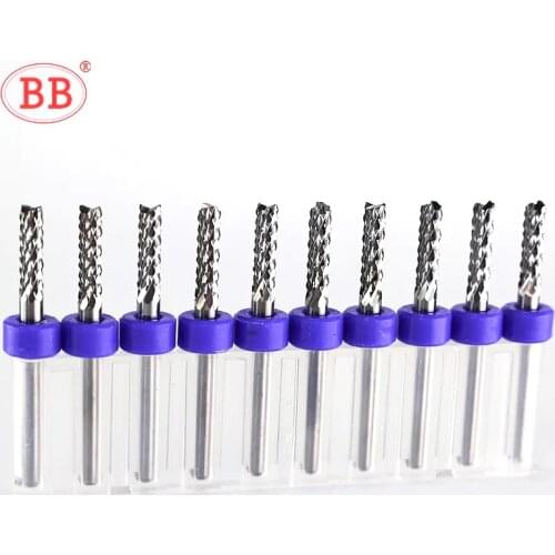 BB Carbide Corn End MillIng Cutter Tungsten Teeth Engraving CNC Machine PRO Bit 3.175 4 6mm for PCB Bakelite Plate Wood Plastic