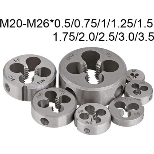 Alloy steel round thread dies,Hss screw thread round diesM20 M21 M22 M23 M24 M25*0.5/0.75/1.0/1.25/1.5/2.0/2.5/3.0 fine pitch