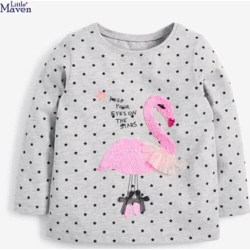 Little maven 2020 autumn girls brand clothes children Hoodies & Sweatshirts girl unicorn applique kids sweatshirts fleece 51788