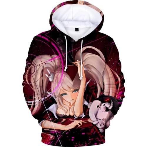 Anime Danganronpa Monokuma 3D Print Men Hoodies Sweatshirts Black White Bear Long Sleeve Pullover Hooded Adult Children