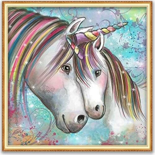 Cartoon Unicorn DIY 11CT Embroidery Cross Stitch Kits Craft Needlework Set Cotton Thread Printed Canvas Home Decoration Hot Sell