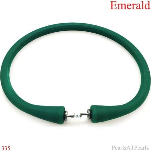 Wholesale 7.5 inches/180mm Emerald Rubber Silicone Band for Custom Bracelet