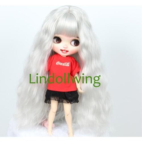 9-10 inch Blyth Wig Long Curly Sliver Hair